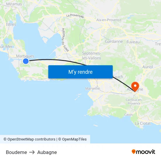 Boudeme to Aubagne map