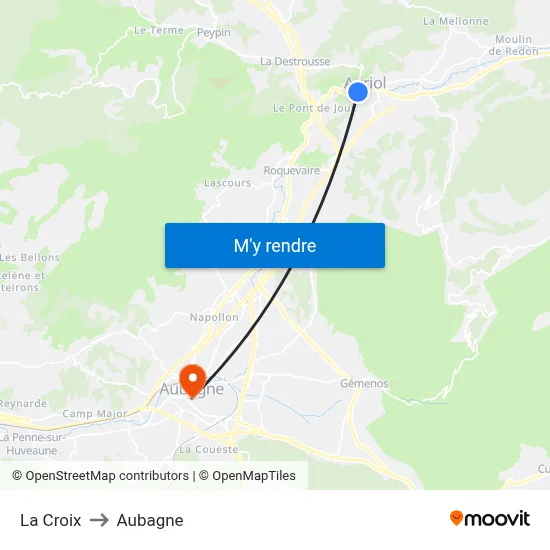 La Croix to Aubagne map