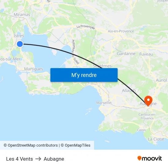 Les 4 Vents to Aubagne map