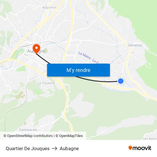 Quartier De Jouques to Aubagne map