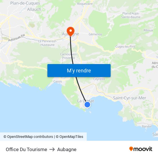 Office Du Tourisme to Aubagne map