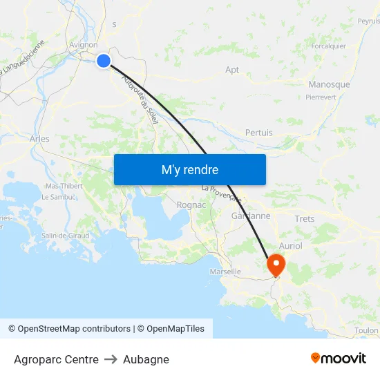 Agroparc Centre to Aubagne map