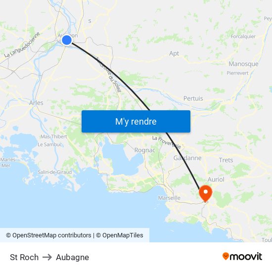 St Roch to Aubagne map