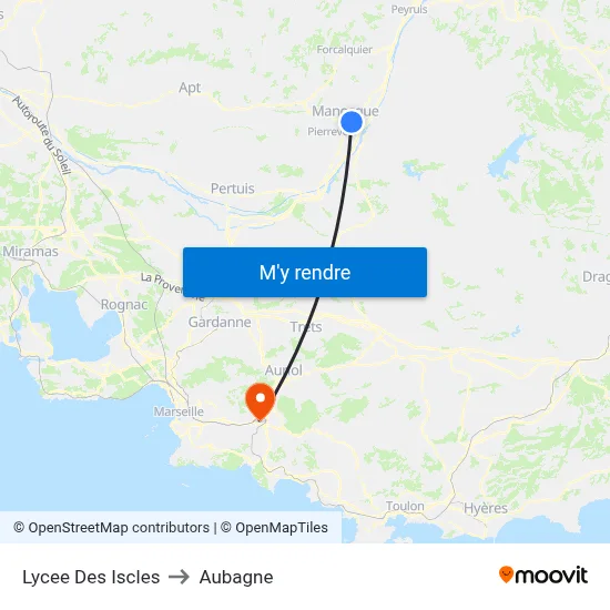 Lycee Des Iscles to Aubagne map