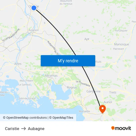 Caristie to Aubagne map
