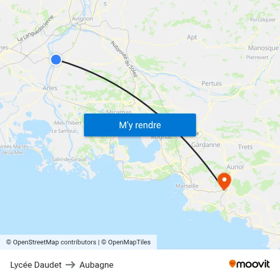 Lycée Daudet to Aubagne map