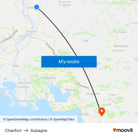 Chanfort to Aubagne map