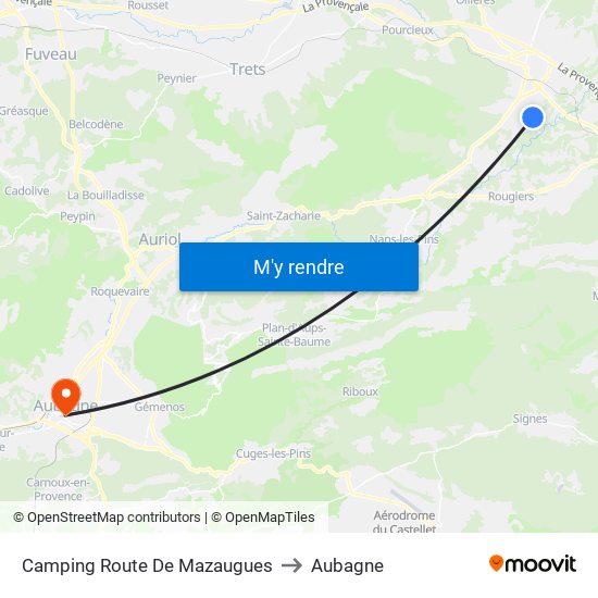 Camping Route De Mazaugues to Aubagne map