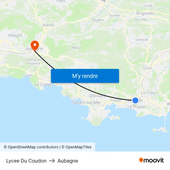 Lycee Du Coudon to Aubagne map