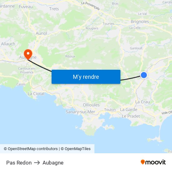 Pas Redon to Aubagne map