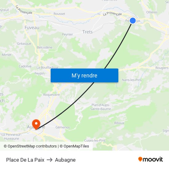 Place De La Paix to Aubagne map