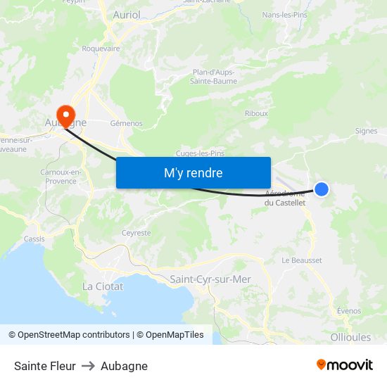 Sainte Fleur to Aubagne map