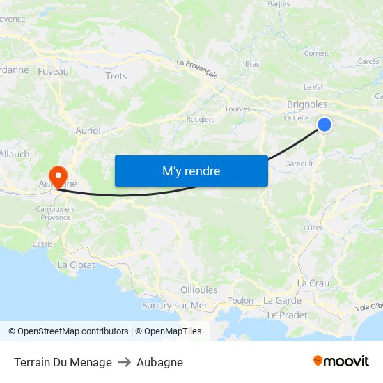 Terrain Du Menage to Aubagne map