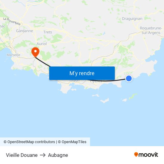 Vieille Douane to Aubagne map