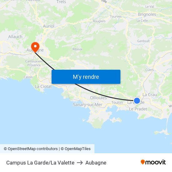 Campus La Garde/La Valette to Aubagne map