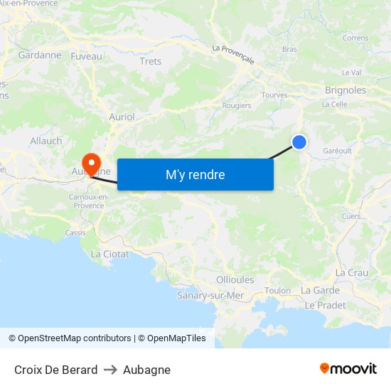 Croix De Berard to Aubagne map