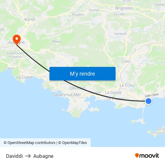 Daviddi to Aubagne map