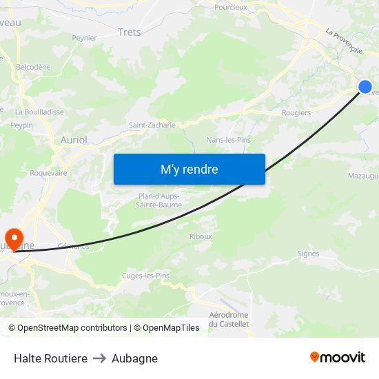 Halte Routiere to Aubagne map