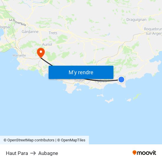 Haut Para to Aubagne map
