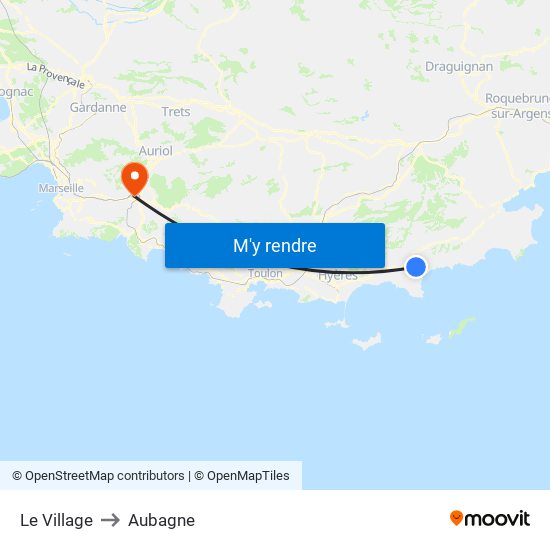 Le Village to Aubagne map