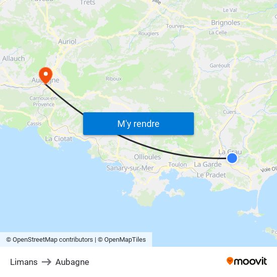 Limans to Aubagne map