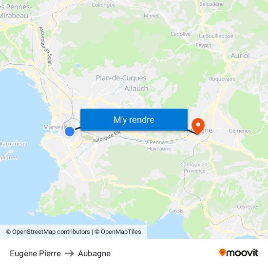 Eugène Pierre to Aubagne map
