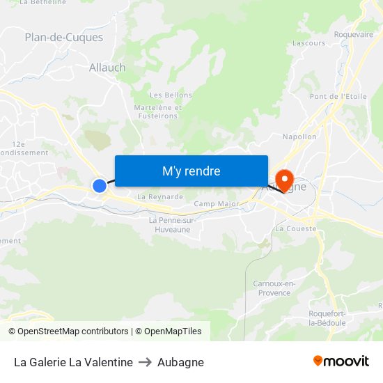 La Galerie La Valentine to Aubagne map