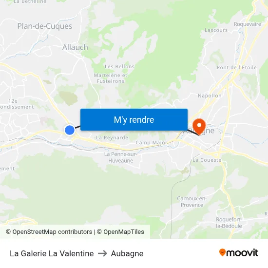 La Galerie La Valentine to Aubagne map