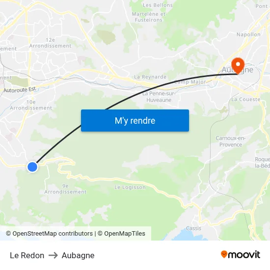 Le Redon to Aubagne map