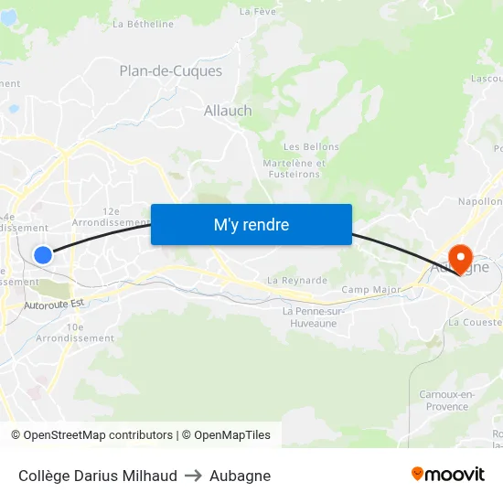 Collège Darius Milhaud to Aubagne map