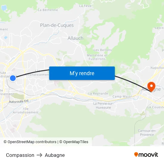 Compassion to Aubagne map