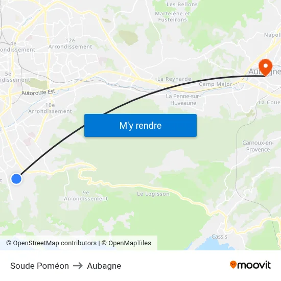 Soude Poméon to Aubagne map