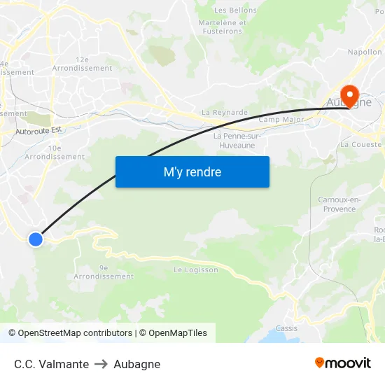 C.C. Valmante to Aubagne map