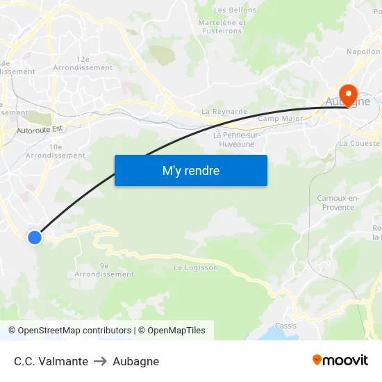 C.C. Valmante to Aubagne map