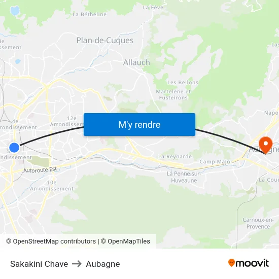 Sakakini Chave to Aubagne map