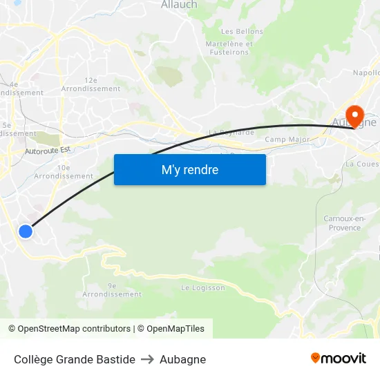 Collège Grande Bastide to Aubagne map