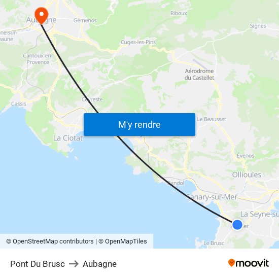 Pont Du Brusc to Aubagne map