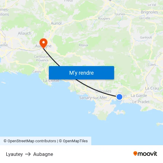 Lyautey to Aubagne map