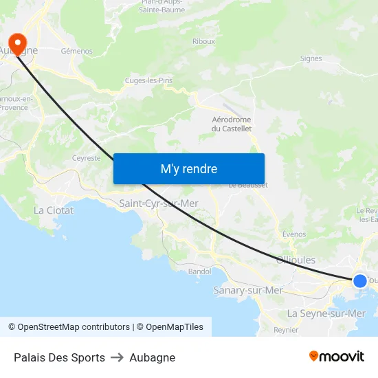 Palais Des Sports to Aubagne map