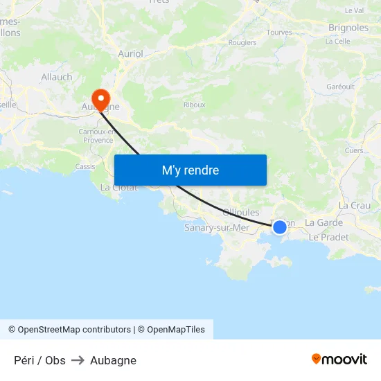 Péri / Obs to Aubagne map