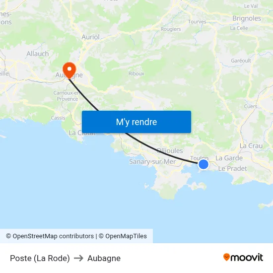 Poste (La Rode) to Aubagne map