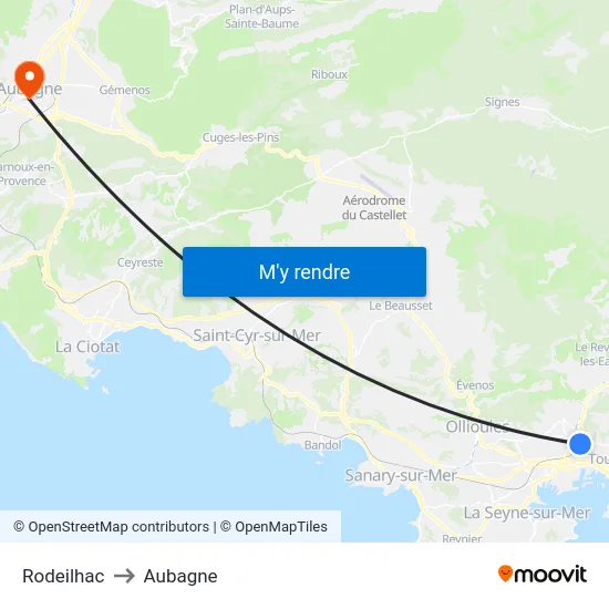 Rodeilhac to Aubagne map