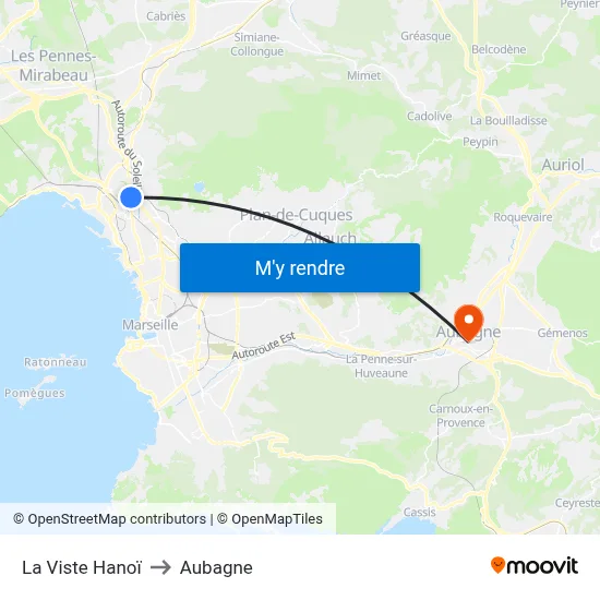 La Viste Hanoï to Aubagne map