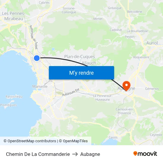 Chemin De La Commanderie to Aubagne map