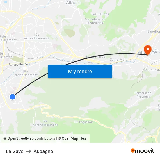 La Gaye to Aubagne map