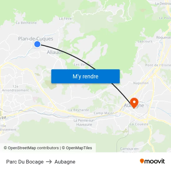 Parc Du Bocage to Aubagne map