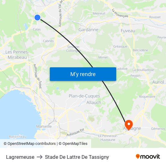 Lagremeuse to Stade De Lattre De Tassigny map