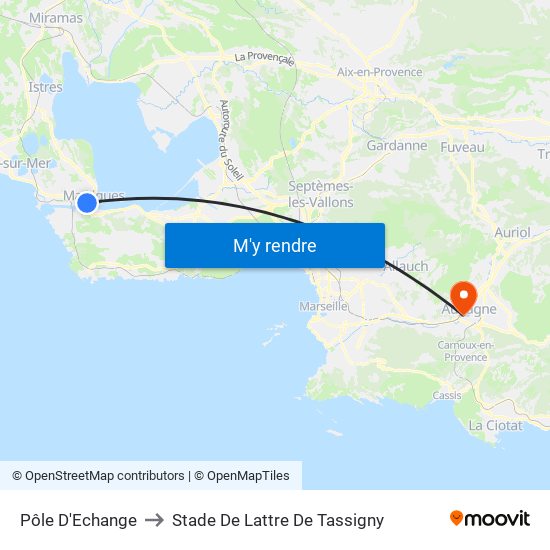 Pôle D'Echange to Stade De Lattre De Tassigny map