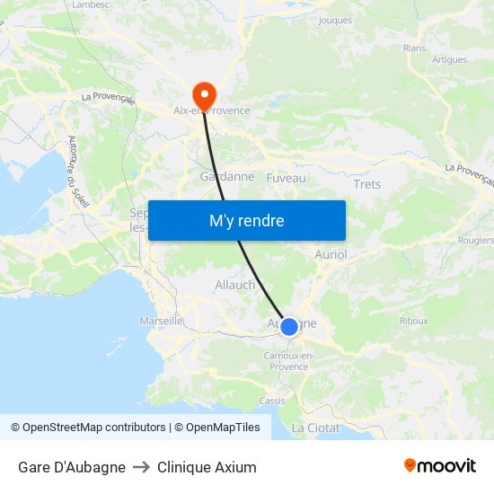 Gare D'Aubagne to Clinique Axium map