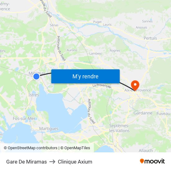 Gare De Miramas to Clinique Axium map